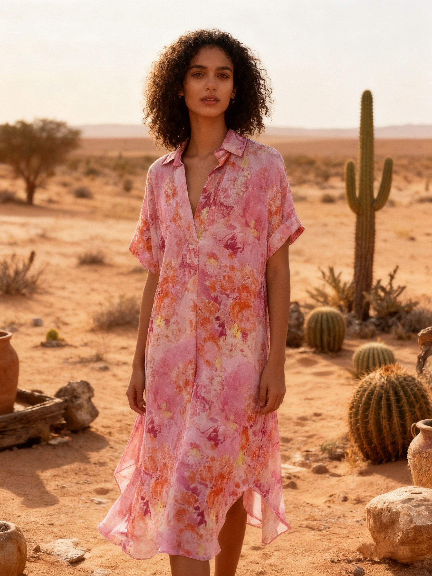 Wholesaler Last Queen - Shirt dress with watercolor print