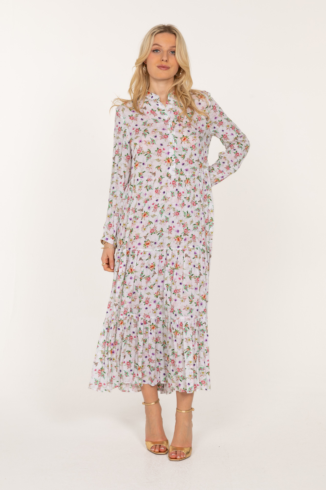 Grossiste Last Queen - Robe chemise à imprimé coupe ample à fronces