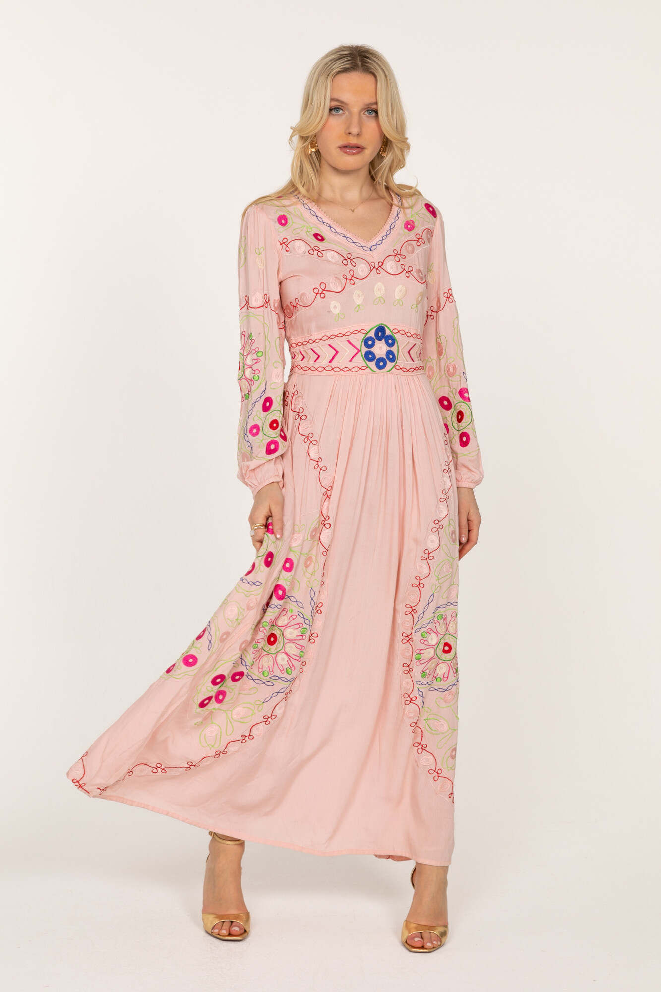 Wholesaler Last Queen - Printed mid-length dress, buttoned at the front with gathers