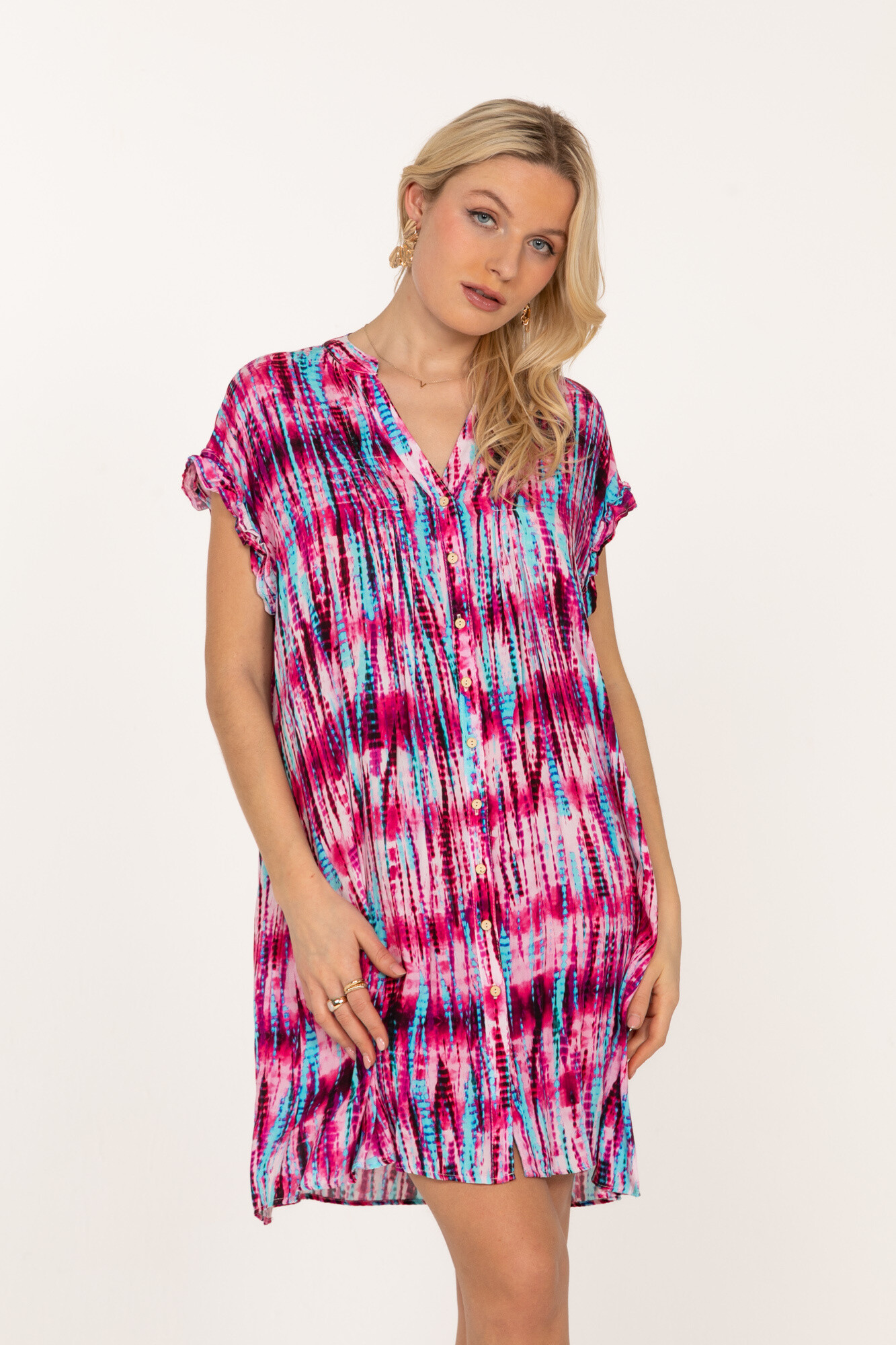 Grossista Last Queen - Blusa con scollo a V, stampata, etnica
