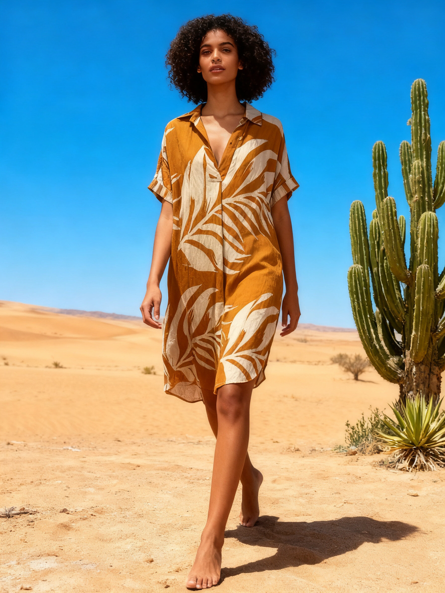 Wholesaler Last Queen - Shirt dress with tropical print
