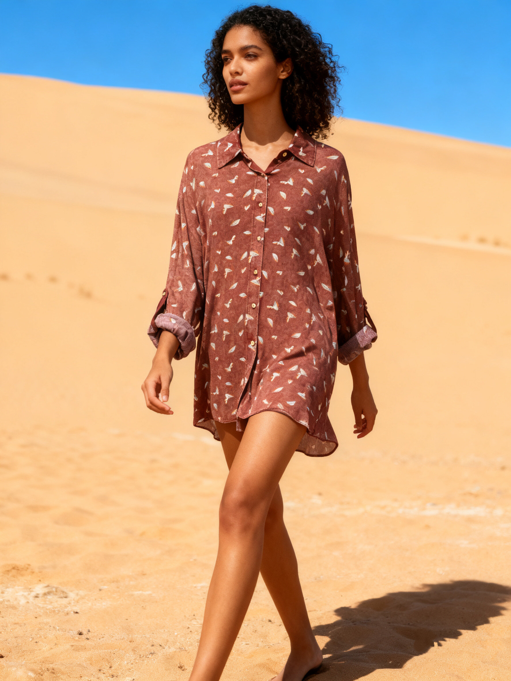 Wholesaler Last Queen - Flowy Paisley print shirt, flared cut