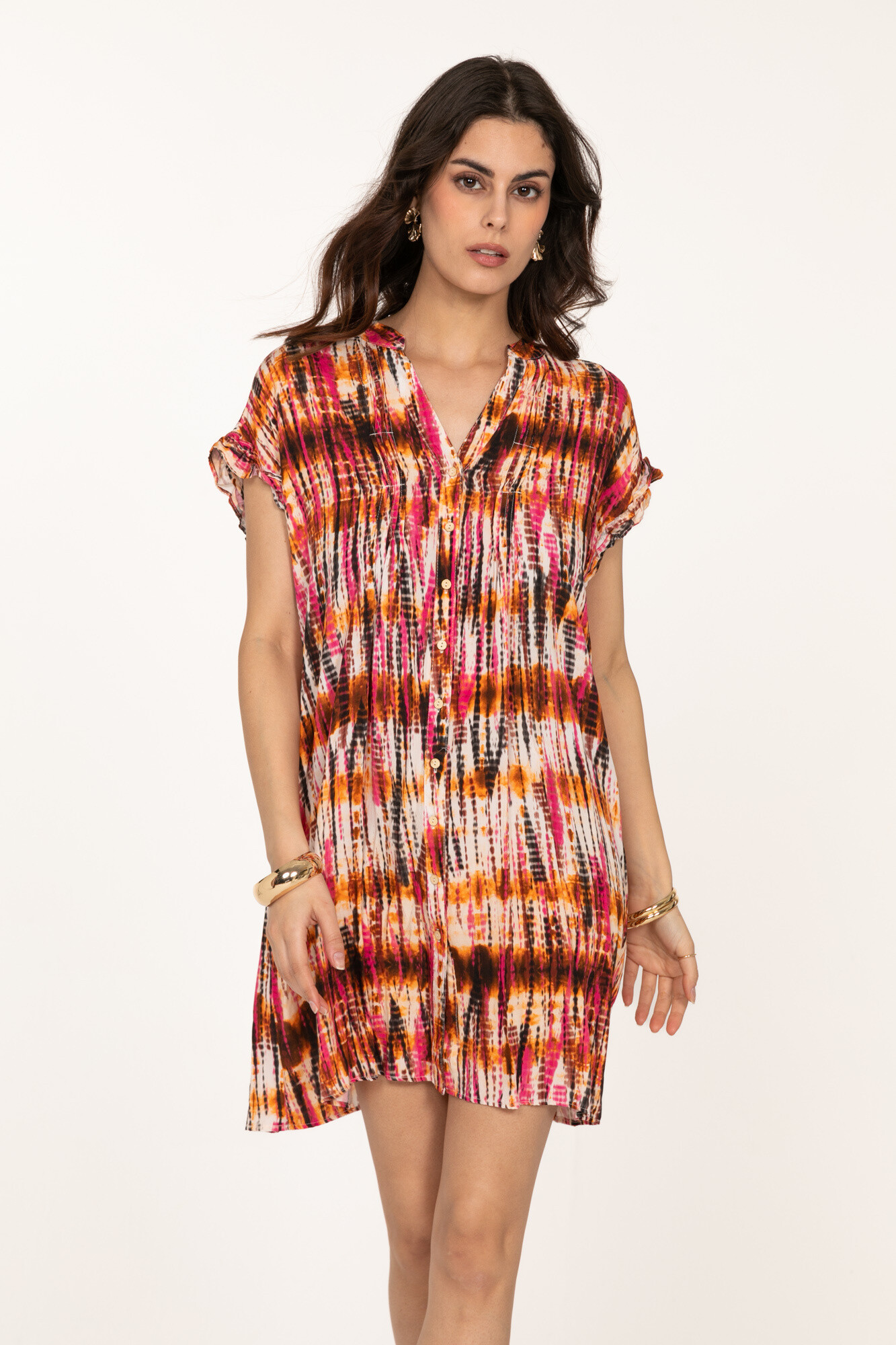 Grossista Last Queen - Blusa con scollo a V, stampata, etnica