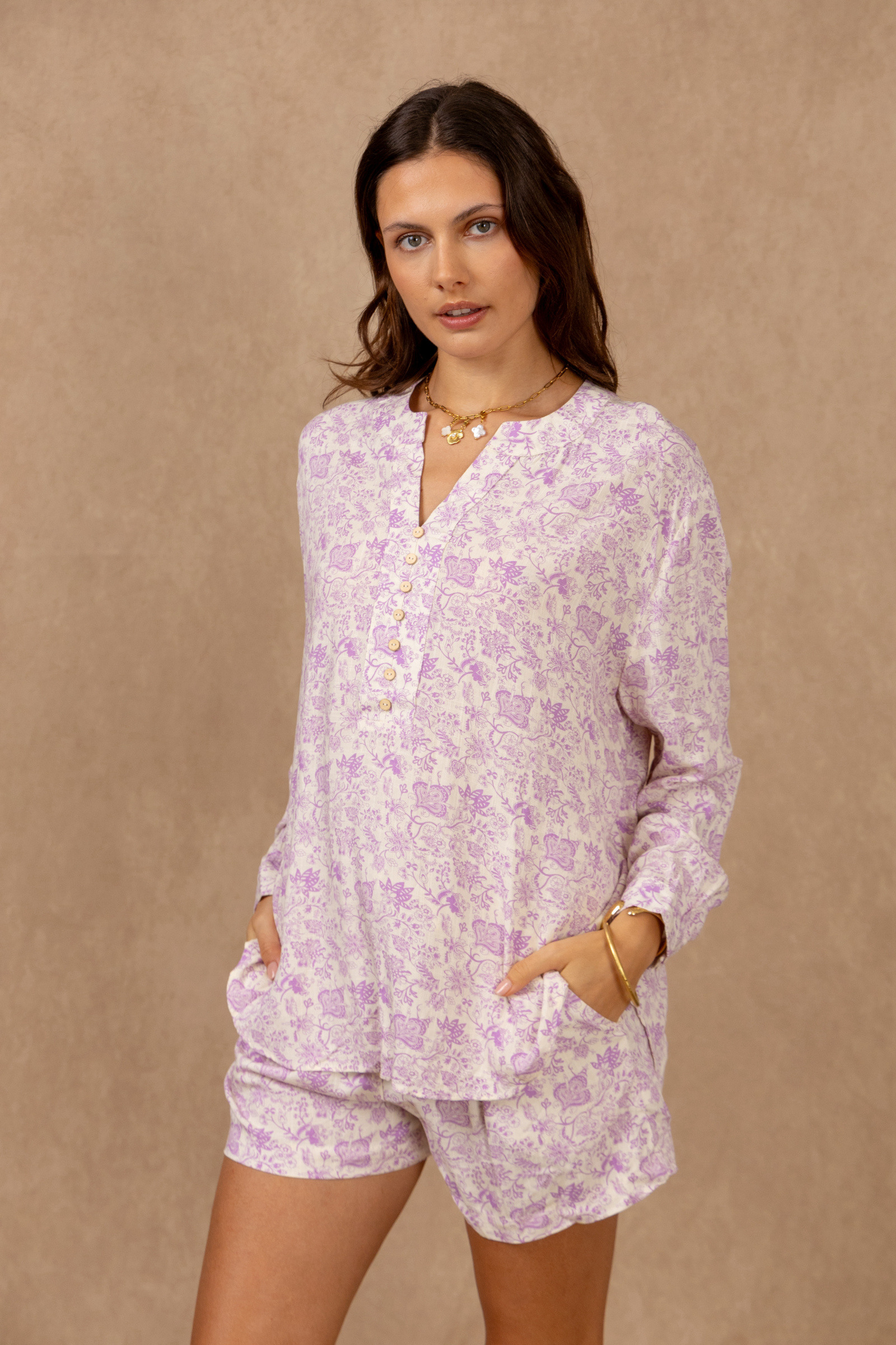 Mayorista Last Queen - Camisa fluida con estampado