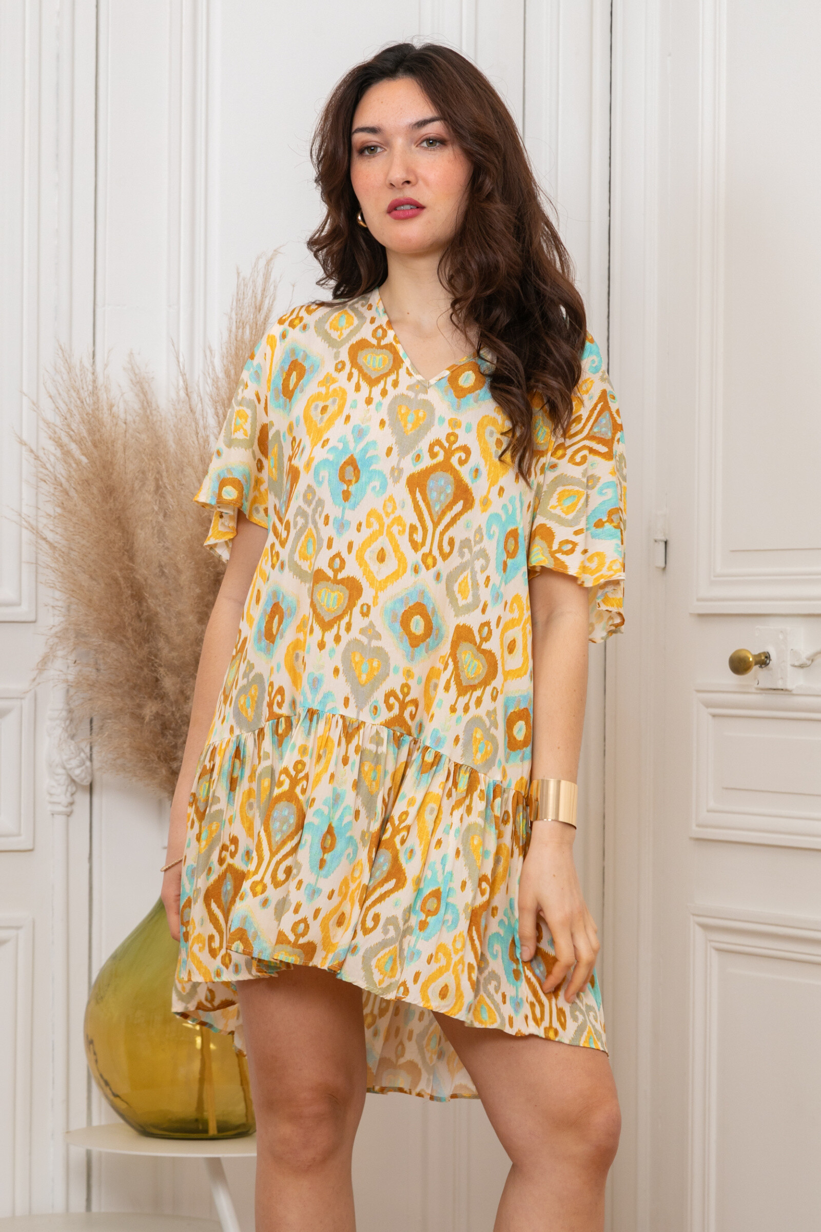 Wholesaler Last Queen - Asymmetrical ruffled mid-length dress