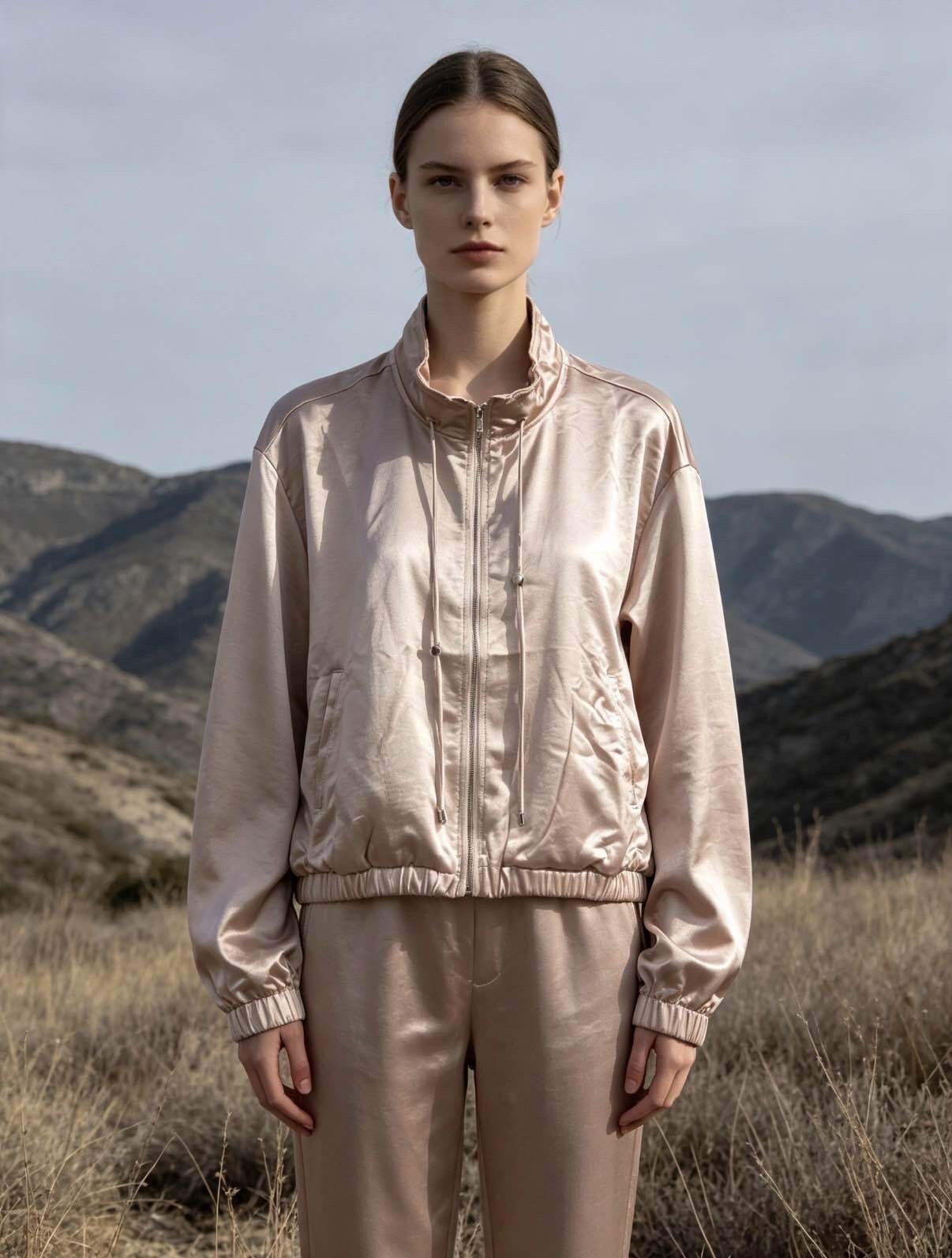 Grossiste Last Queen - Blouse veste satinée, fermeture zippée