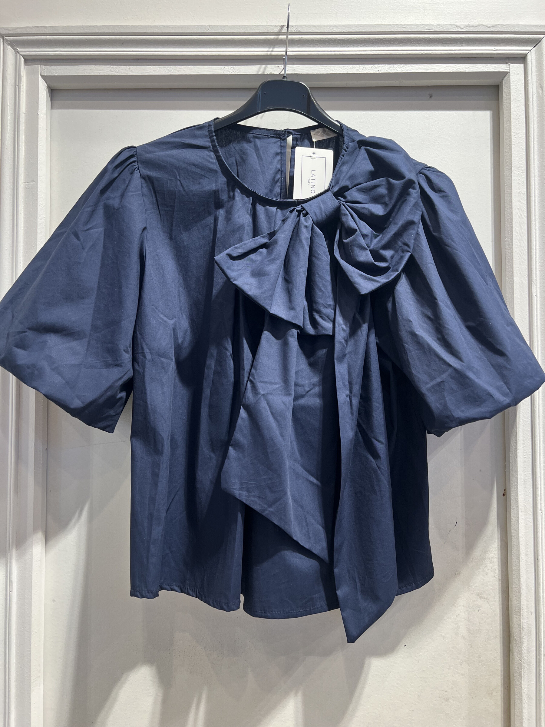 Wholesaler LATINO - Cotton short, navy short sleeves.
