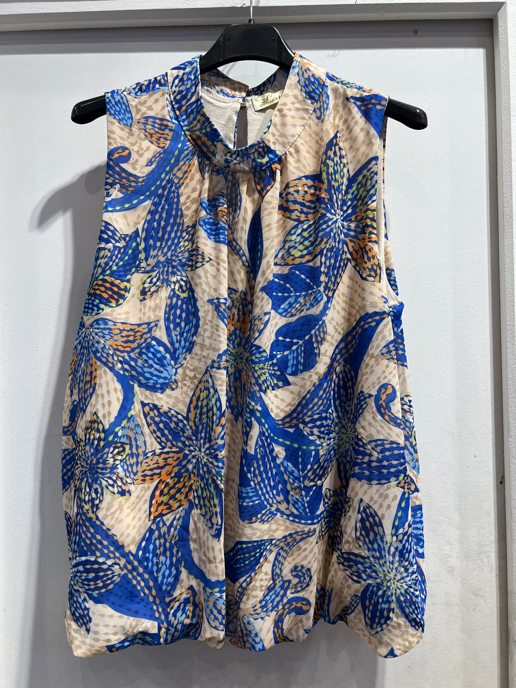 Mayorista LATINO - Blusa de estampado floral fluido en azul real