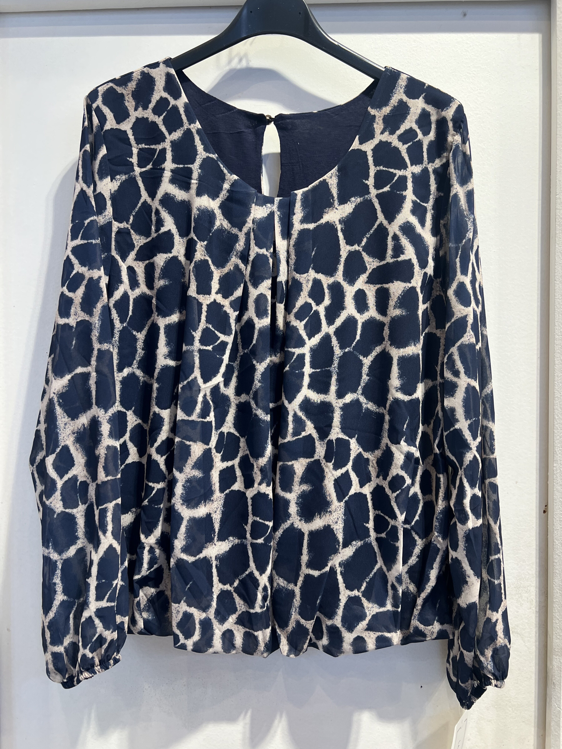 Großhändler LATINO - Langarmbluse -Druck Giraffe Marine