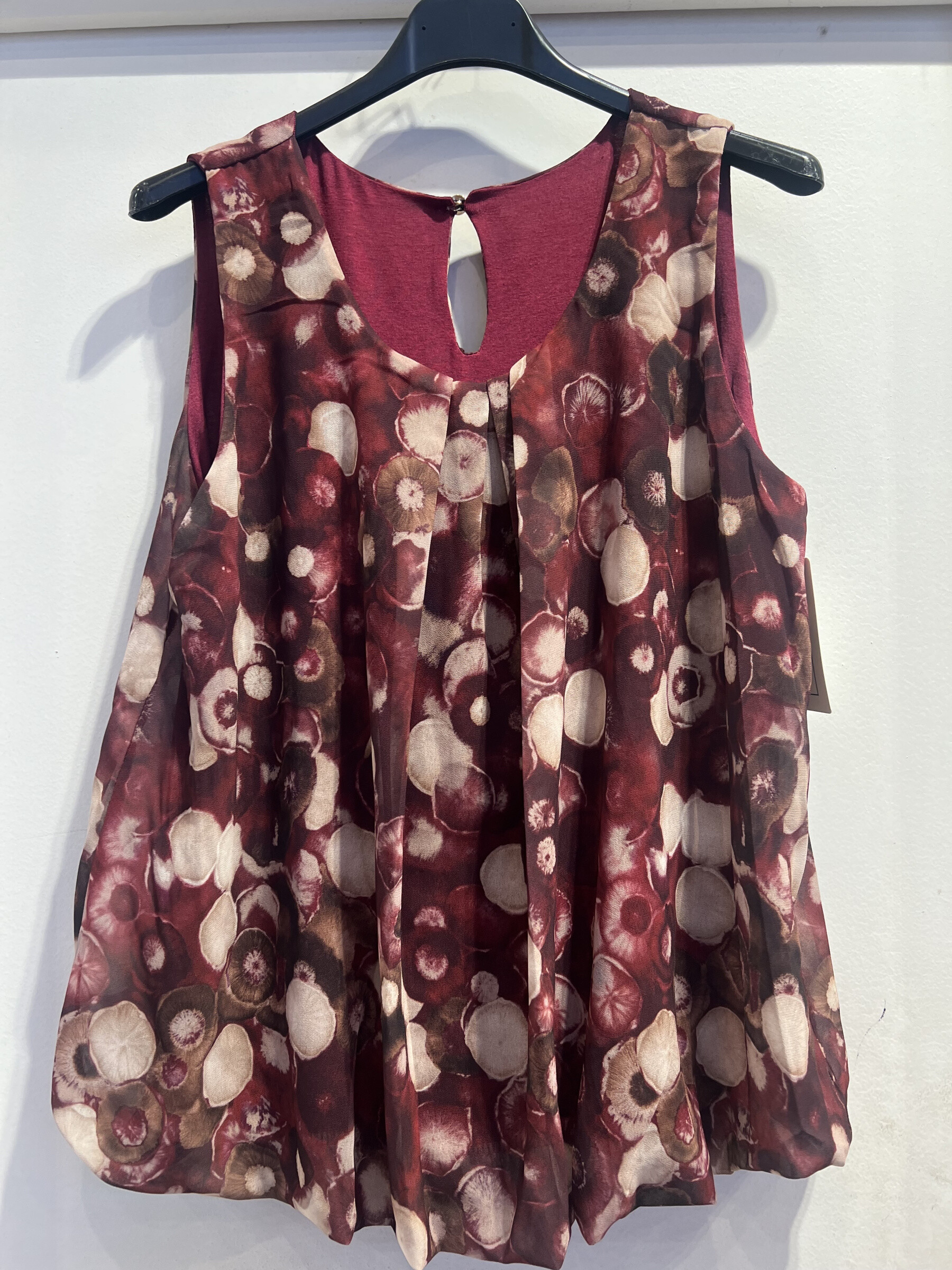 Großhändler LATINO - Bordeaux Beige Choco -gelöschte Ärmelbluse