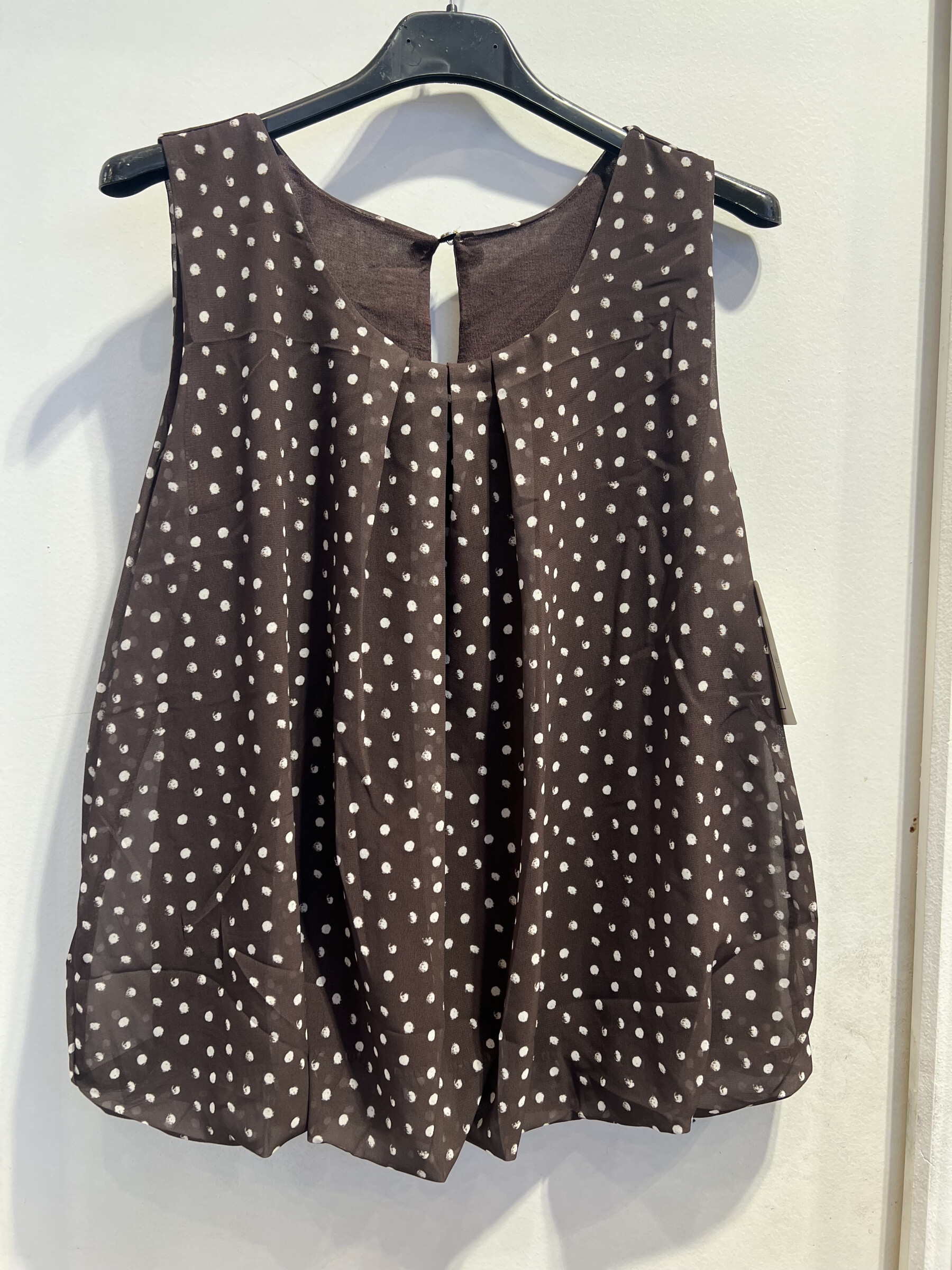 Wholesaler LATINO - Fluid blouse printed sleeve, choco and white peas