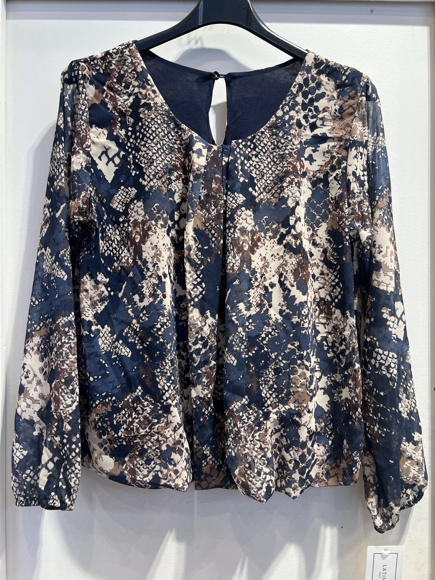 Wholesaler LATINO - Fluid with long sleeves python navy