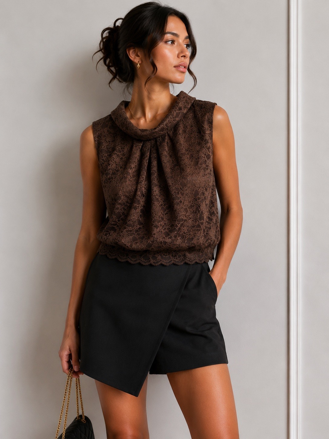 Mayorista LATINO - Blusa de encaje, sin mangas
