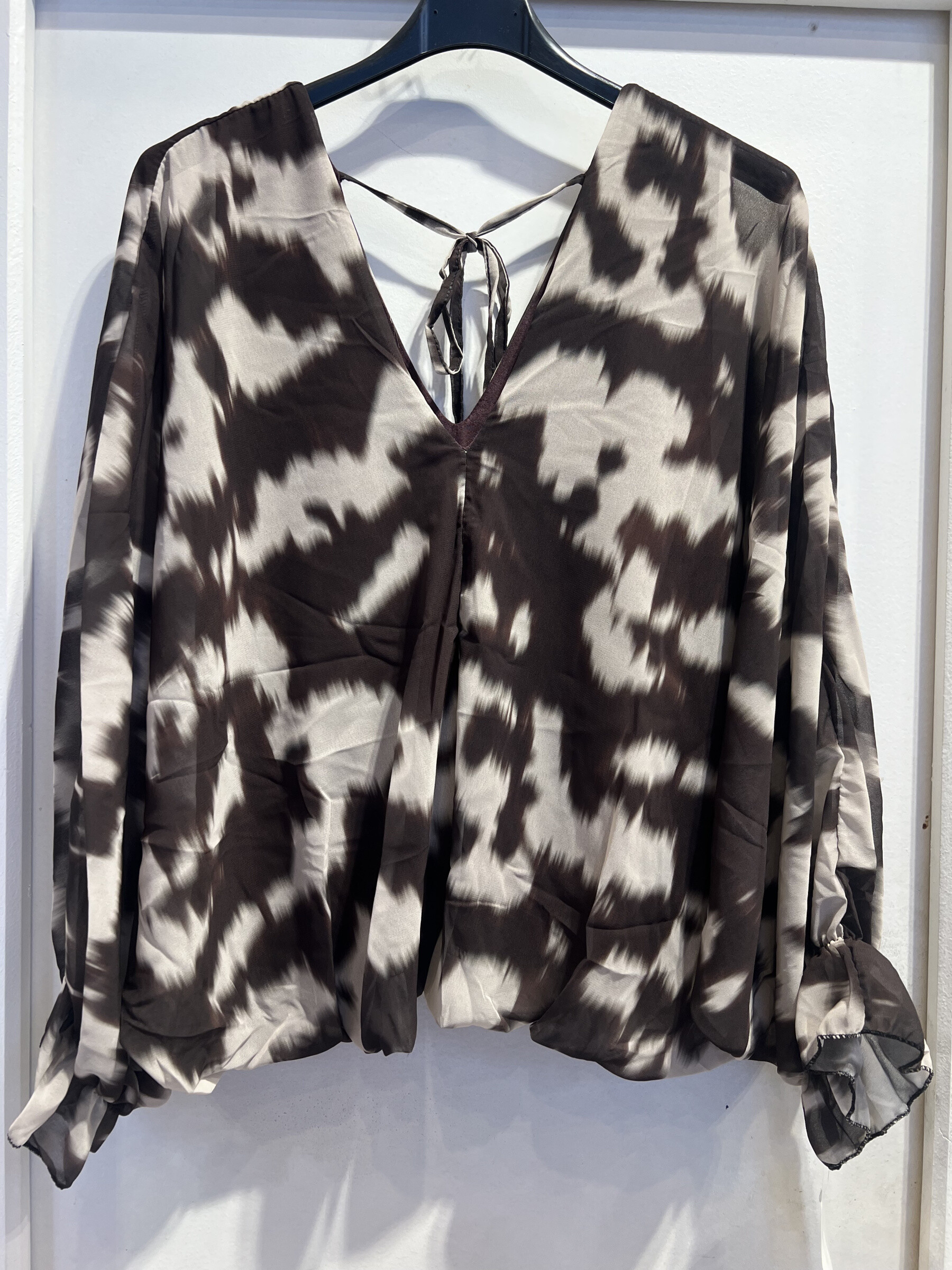 Wholesaler LATINO - Fluid blouse with long sleeve print choho