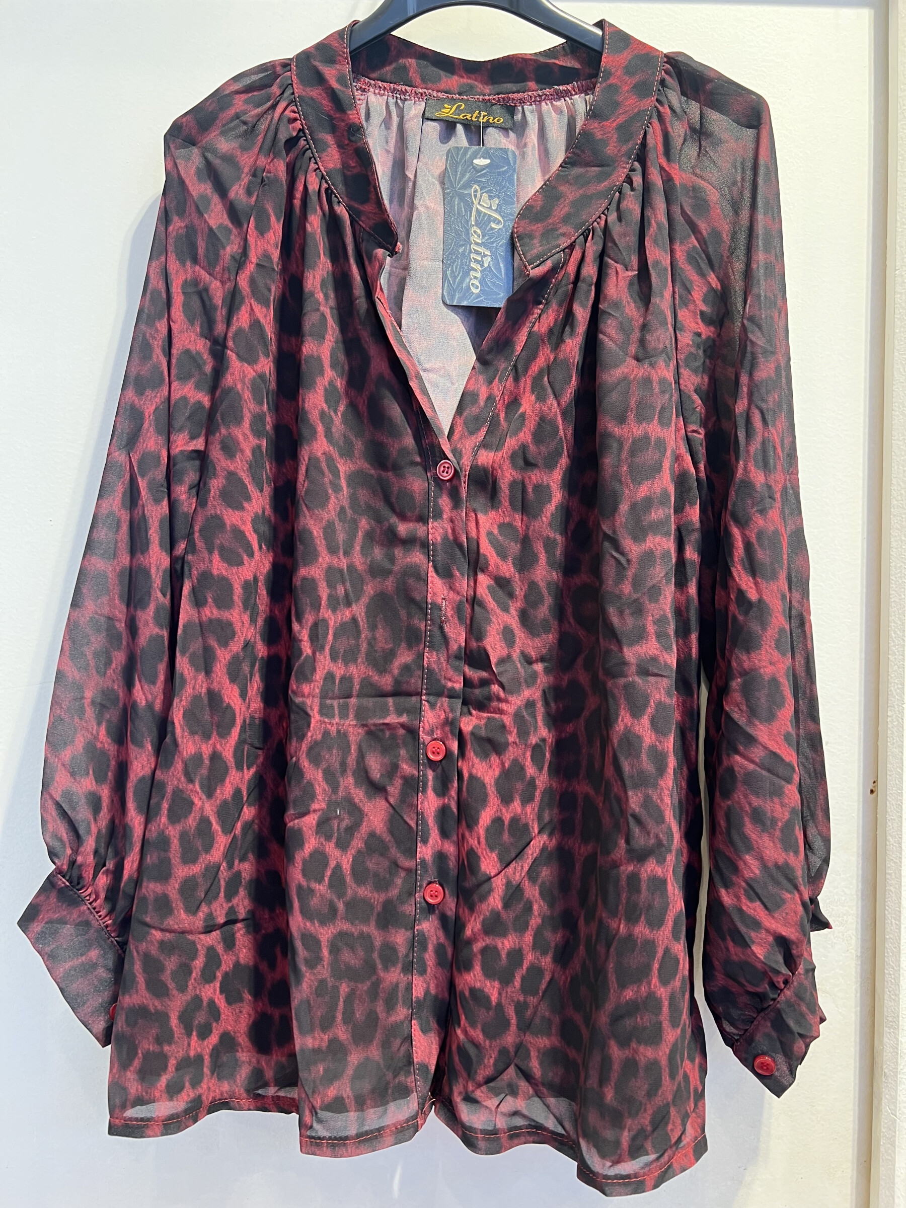 Grossista LATINO - Camicia a maniche lunghe, fluido, stampato