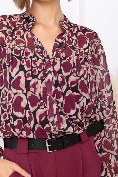 Grossiste LATINO - Chemise imprimée Bordeaux Grossiste LATINO - Chemise imprimée Bordeaux