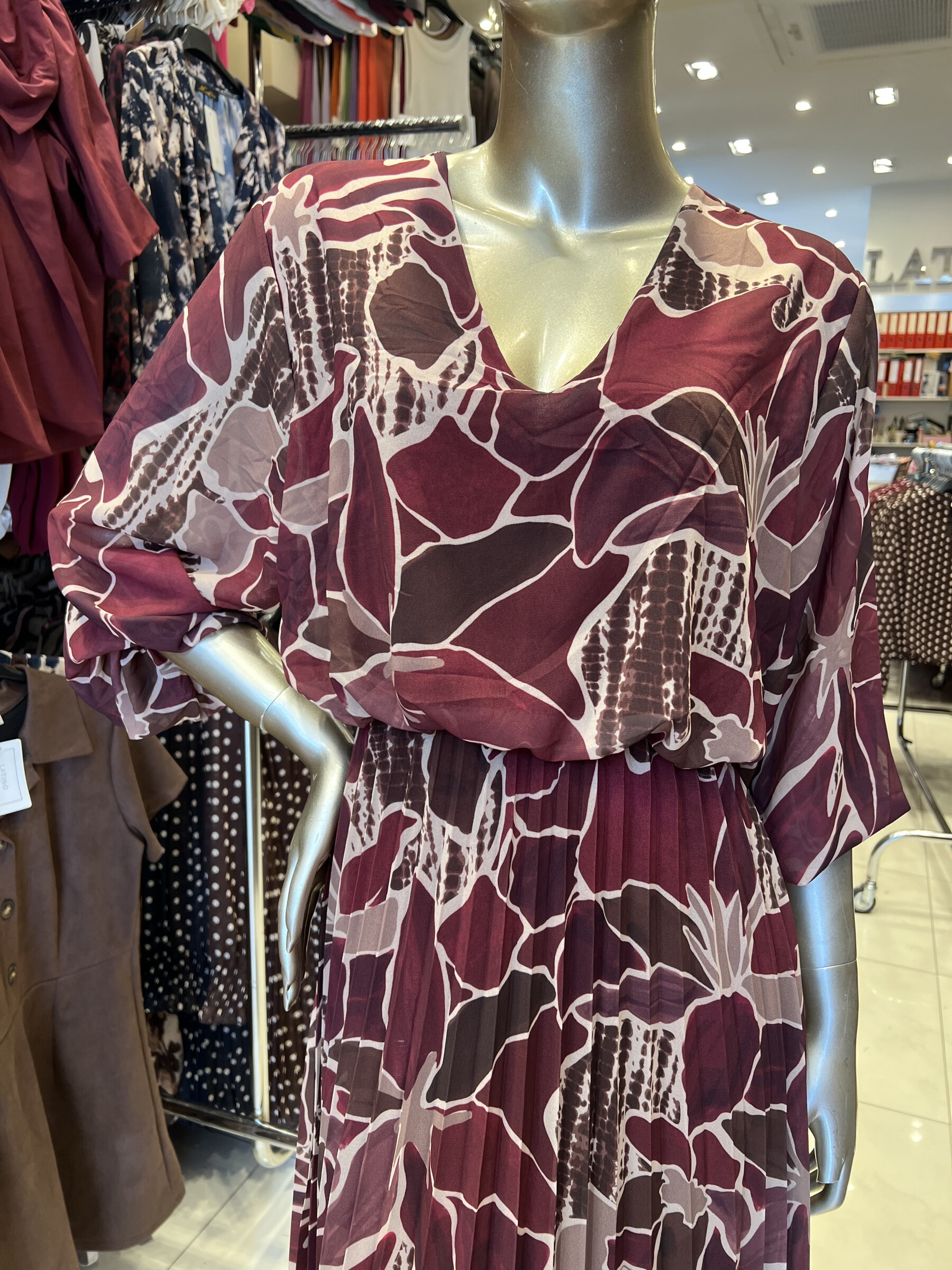 Mayorista LATINO - Vestido de manga larga plisado