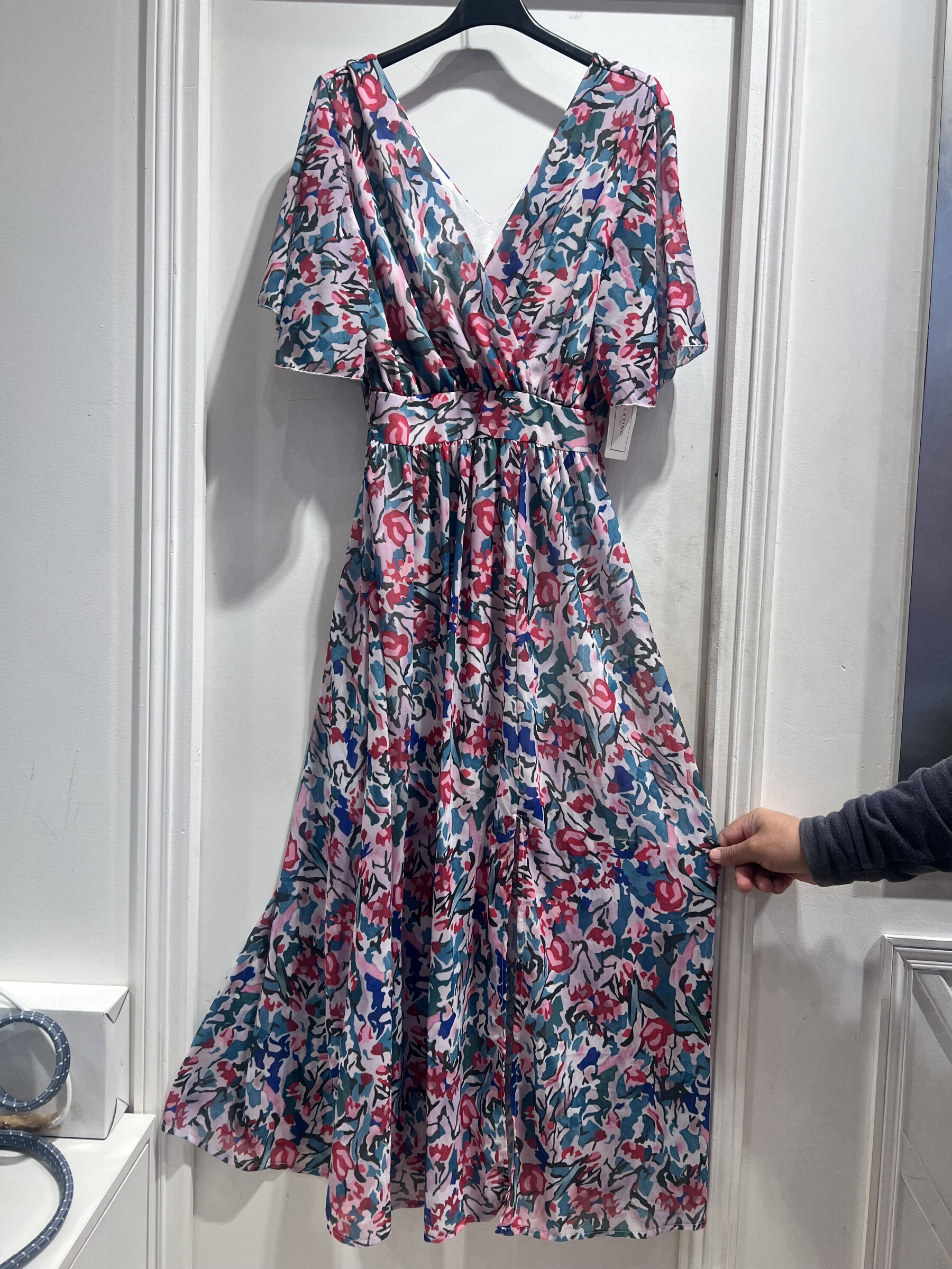 Großhändler LATINO - Lang gedrucktes Bohemian -Kleid