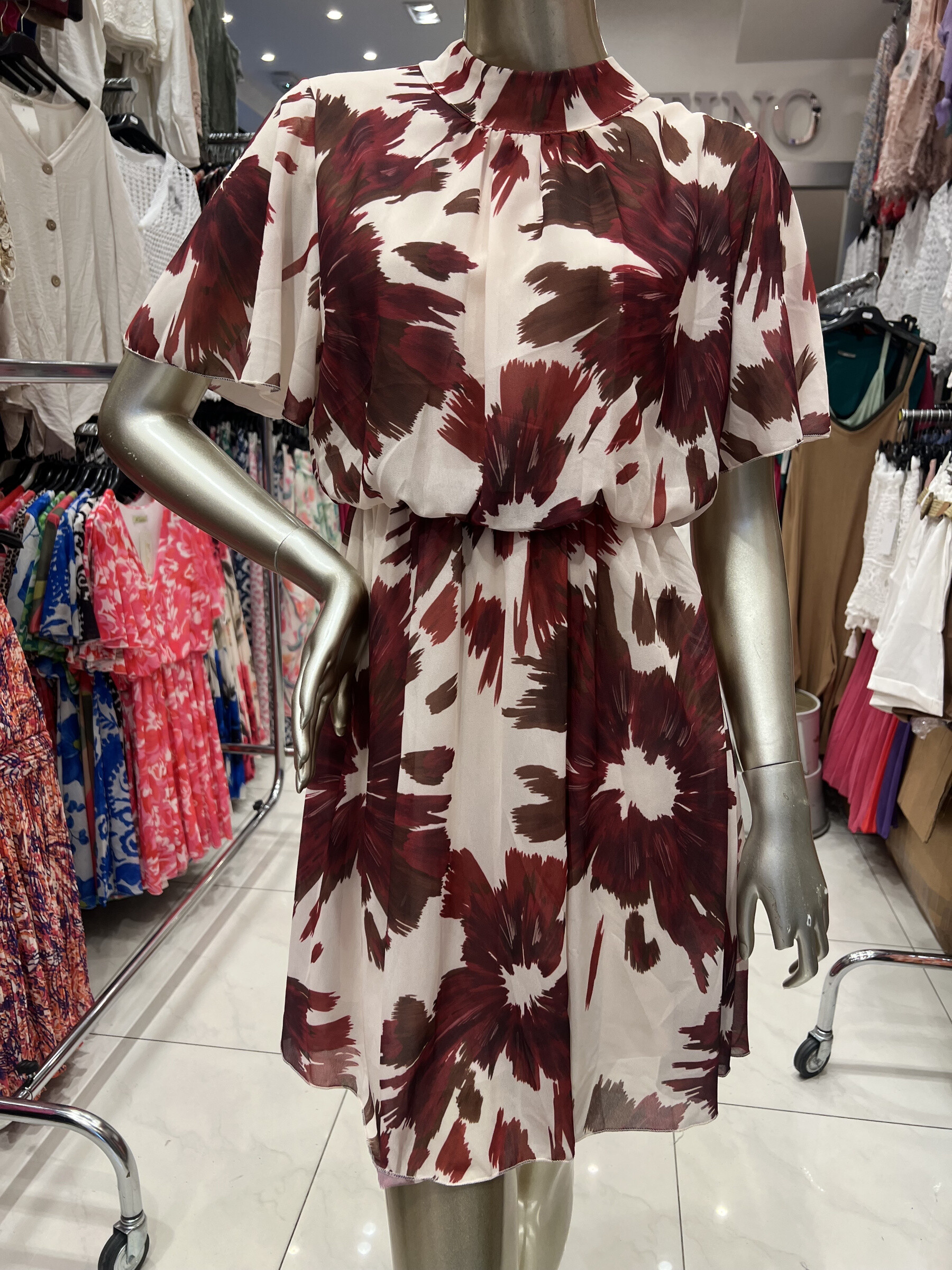 Wholesaler LATINO - Short fluid dress, floral print