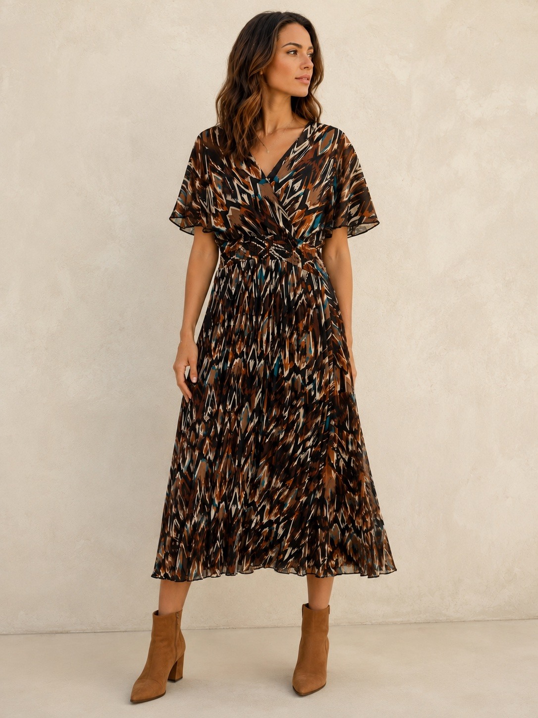 Wholesaler LATINO - Long flared short sleeve dress