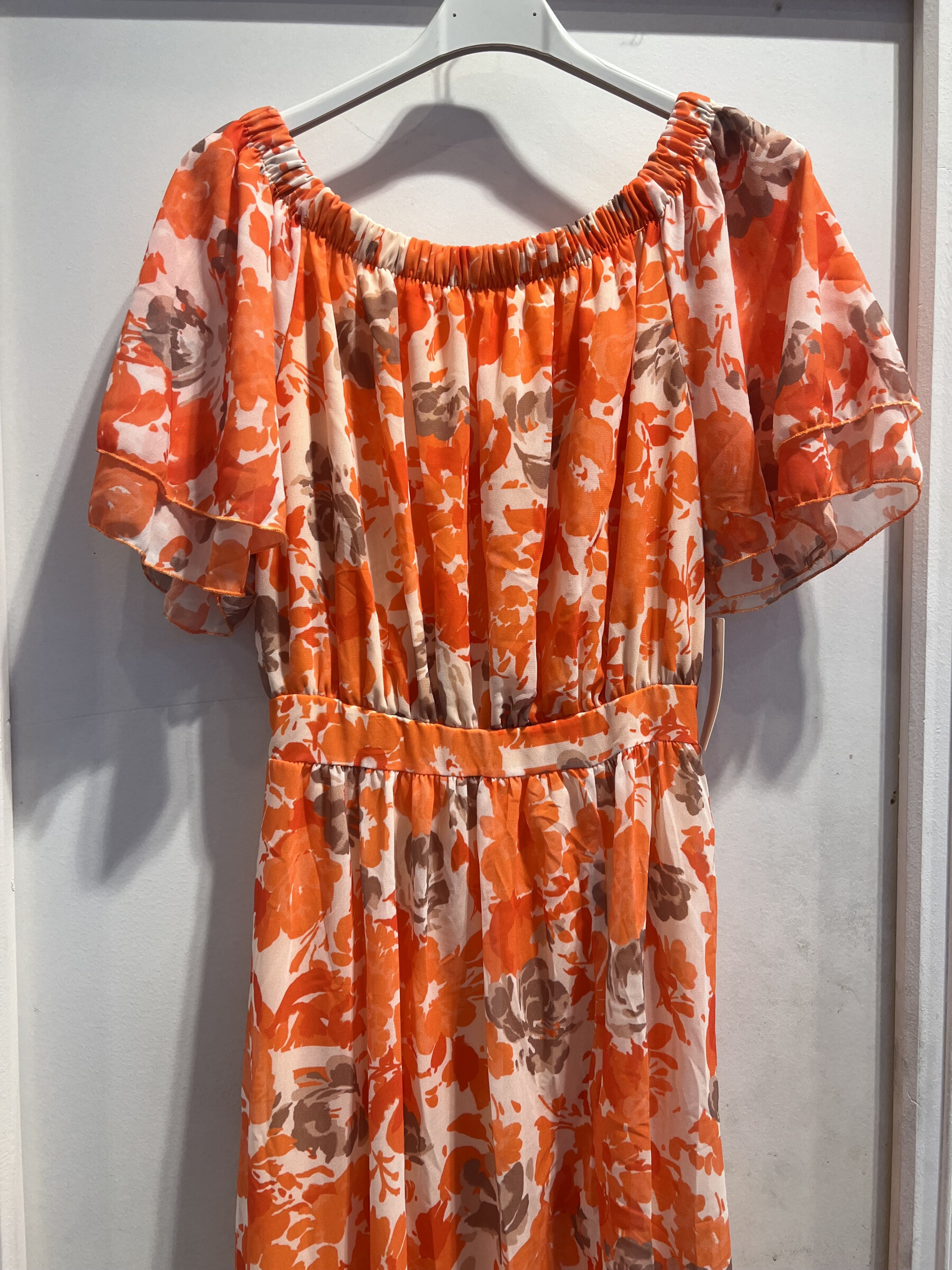 Mayorista LATINO - Vestido de fluido largo, hombros desnudos de hendidura