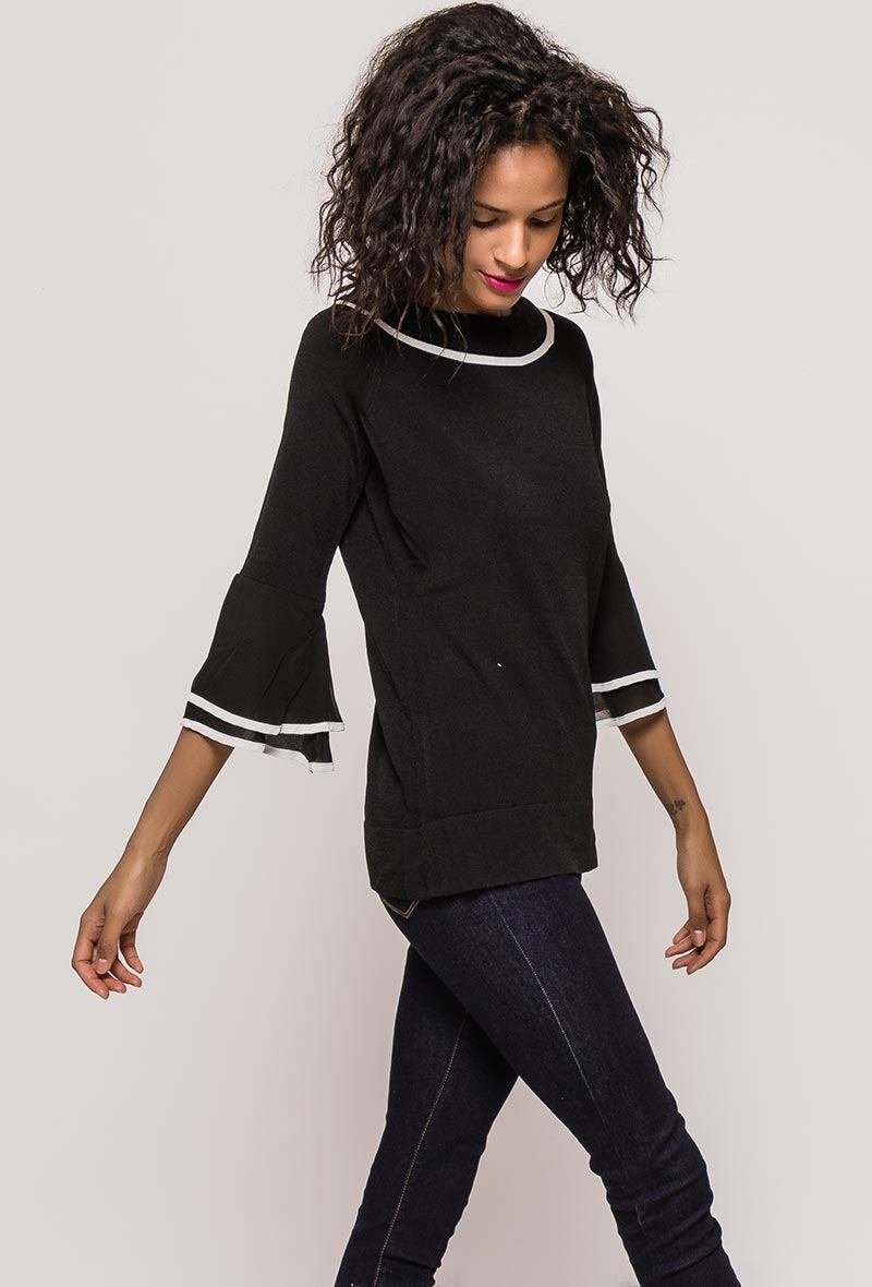 Wholesaler Laura & Laurent - Sweater with contrasting border