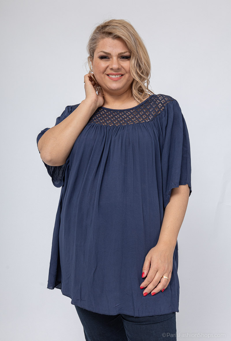 Wholesaler LAURA PARIS (MKL) - Light viscose blouse with lace collar