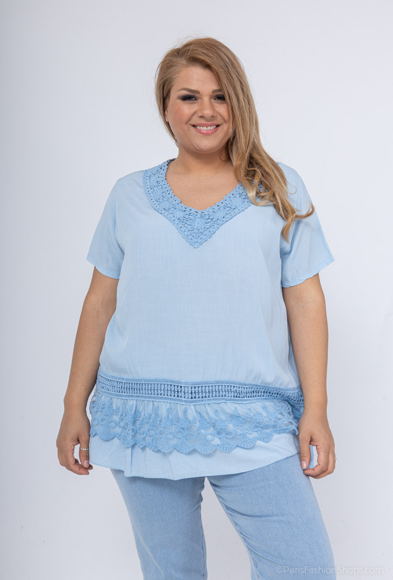 Wholesaler LAURA PARIS (MKL) - Blouse with lace