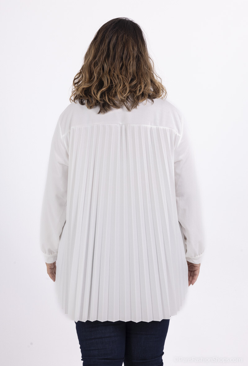 Wholesaler LAURA PARIS (MKL) - Scuba crepe shirt with pleated back