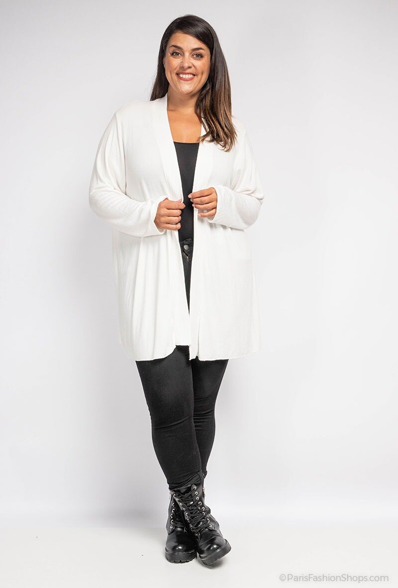 Wholesaler LAURA PARIS (MKL) - Open cardigan with draped front effect