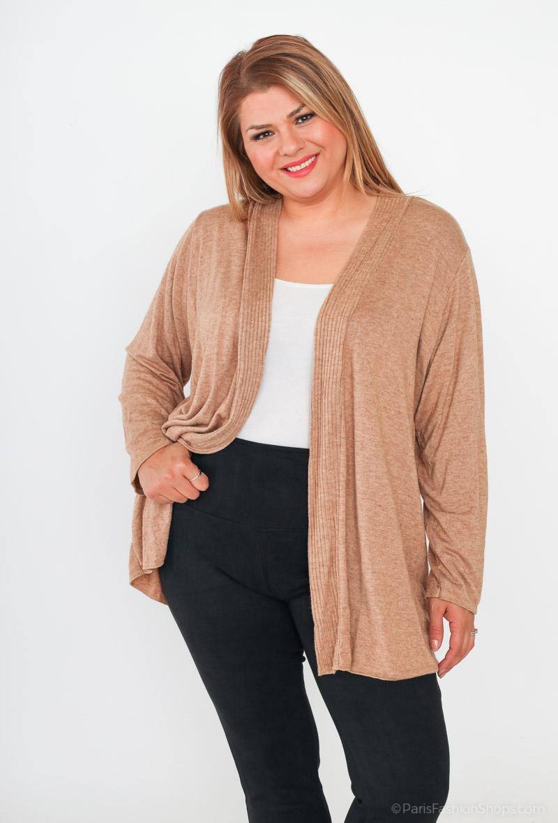 Wholesaler LAURA PARIS (MKL) - Open cardigan with draped front effect