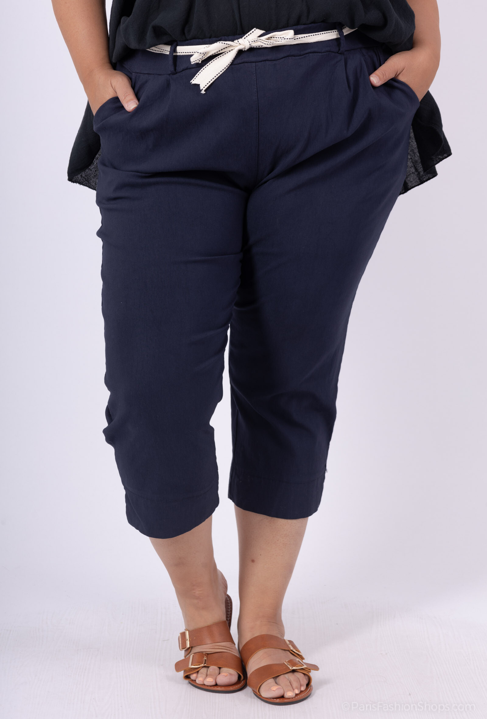 Grossiste LAURA PARIS (MKL) - Pantacourt stretch grande taille