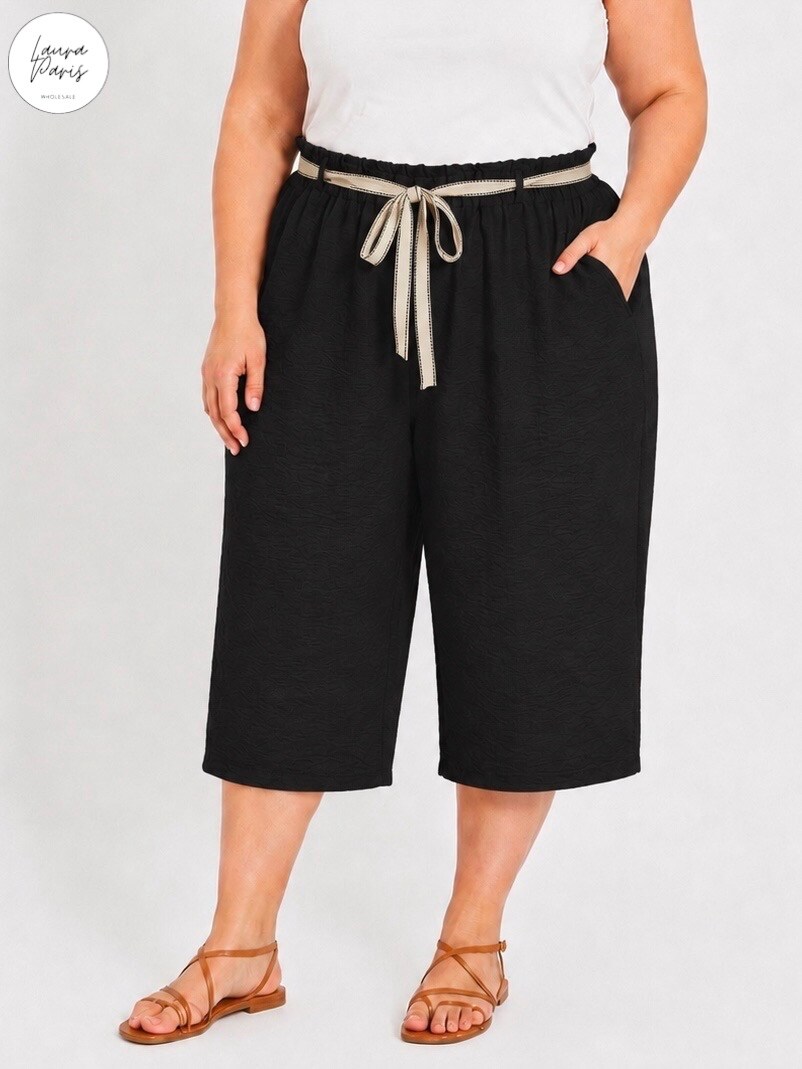 Großhändler LAURA PARIS (MKL) - Lange Bermudashorts aus fließendem Viskose-Crêpe (Einheitsgröße)