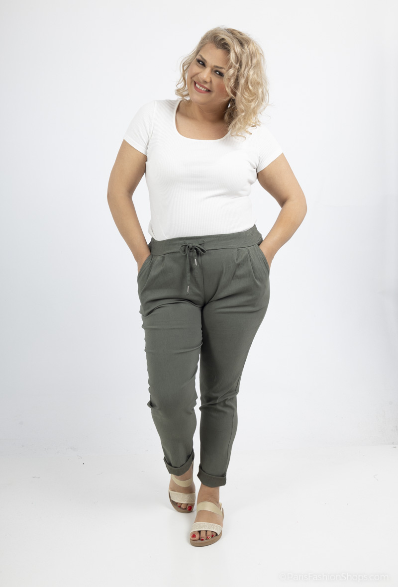 Wholesaler LAURA PARIS (MKL) - Super stretchy pants with front pleats