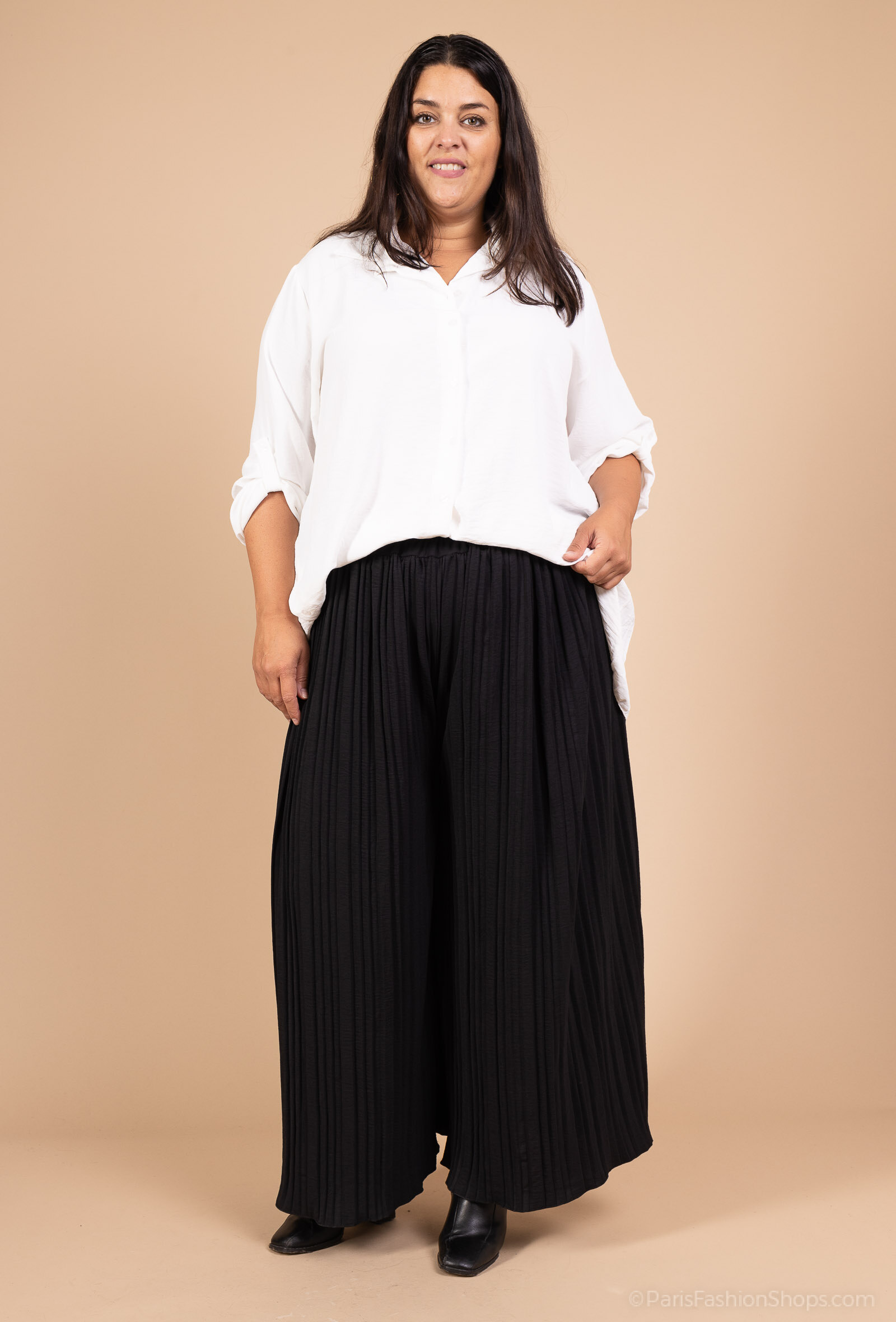 Großhändler LAURA PARIS (MKL) - Plissierte Palazzo-Hose