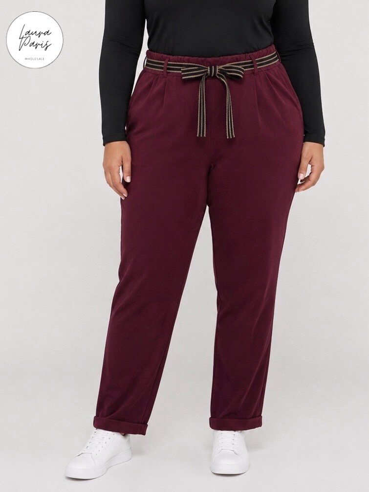 Wholesaler LAURA PARIS (MKL) - Elastic waist faux suede pants (One Size)