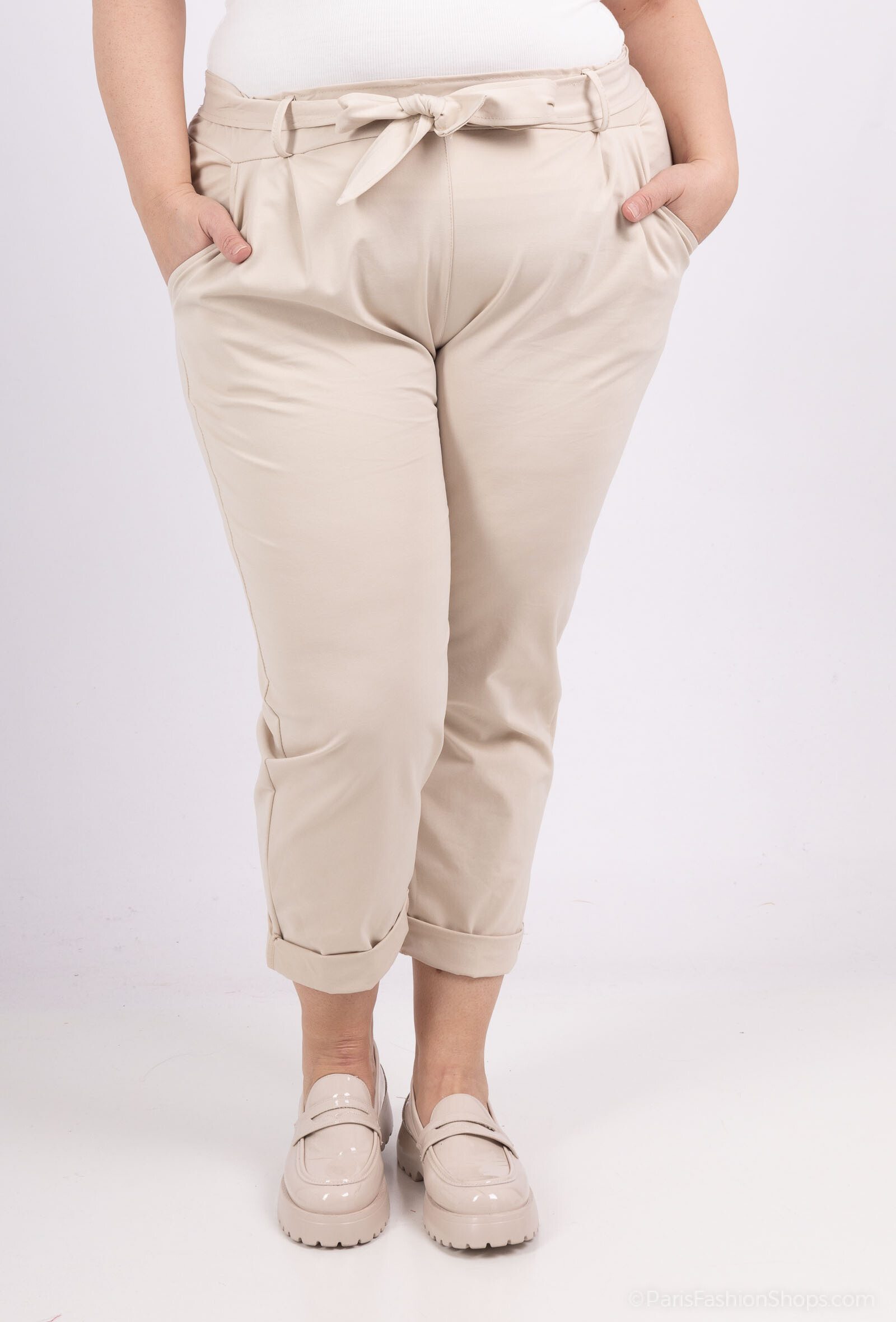 Wholesaler LAURA PARIS (MKL) - High waisted paperbag/ carrot pants