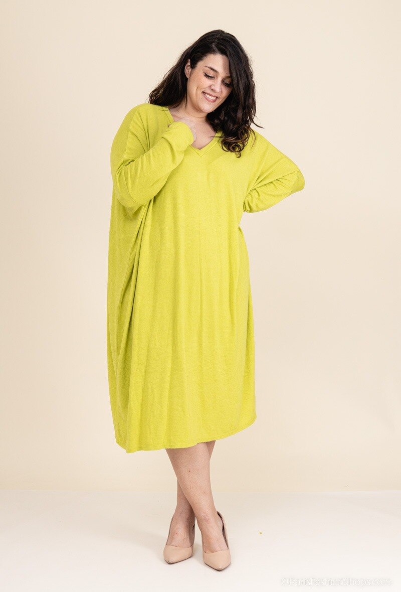 Mayorista LAURA PARIS (MKL) - Vestido de suéter holgado en punto elástico suave