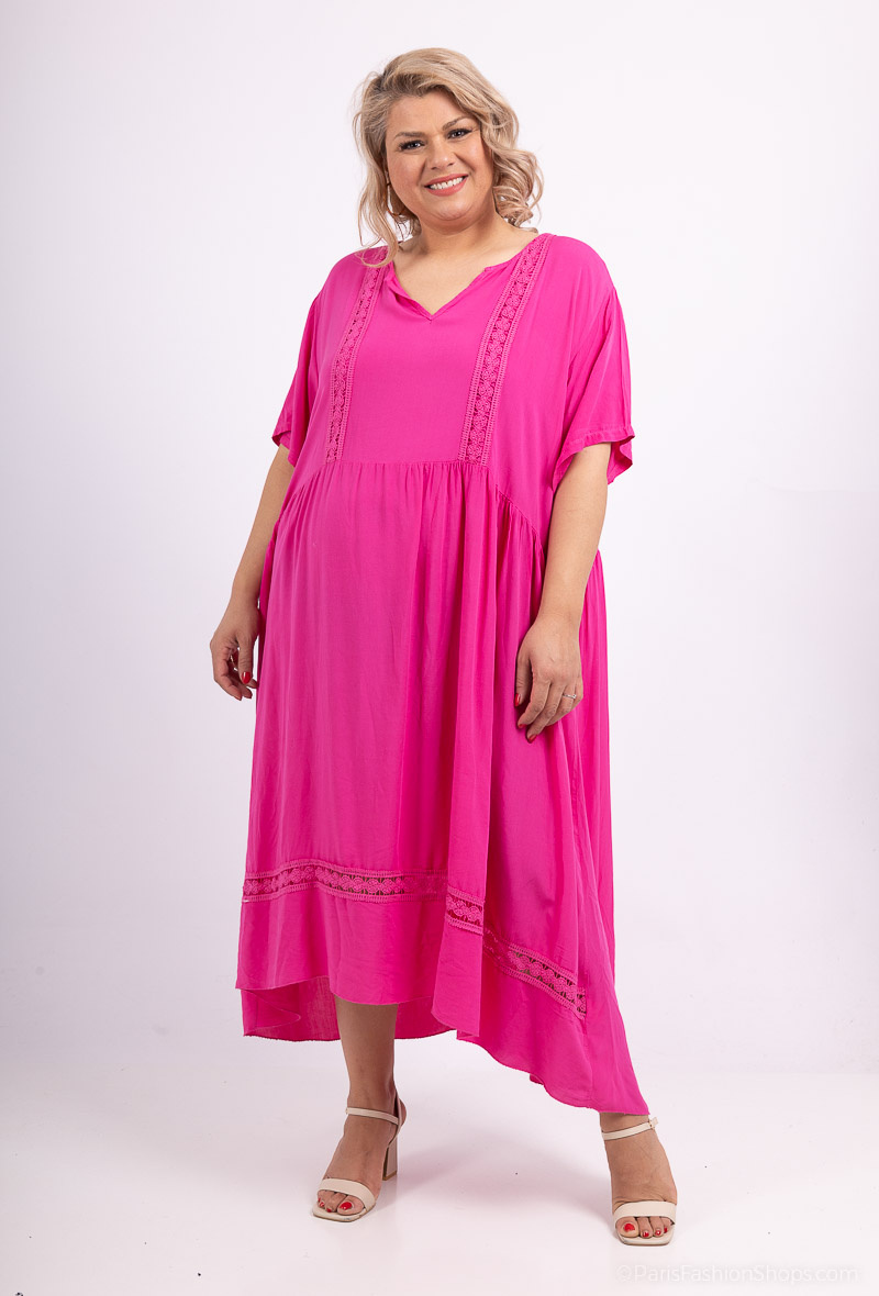 Wholesaler LAURA PARIS (MKL) - Midi fluid dress with lace details