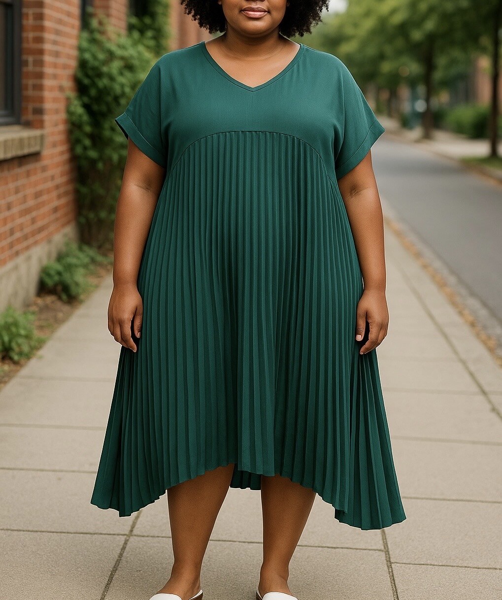 Mayorista LAURA PARIS (MKL) - Vestido largo plisado de crepé de viscosa