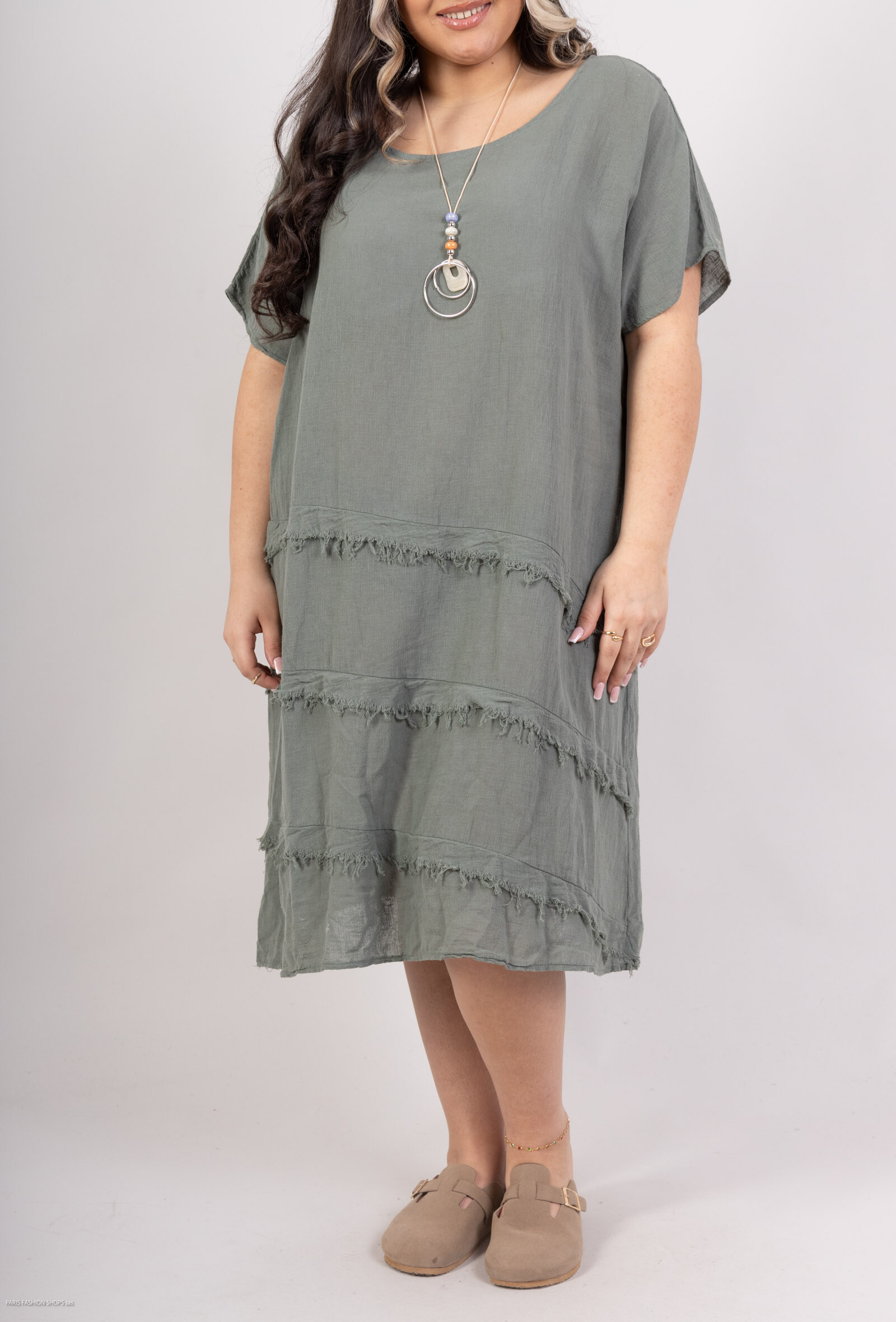 Mayorista LAURA PARIS (MKL) - Vestido de algodón con collar