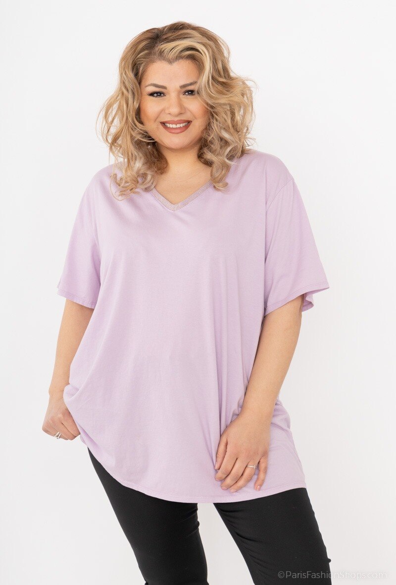 Grossista LAURA PARIS (MKL) - T-shirt di cotone con bordo d'oro