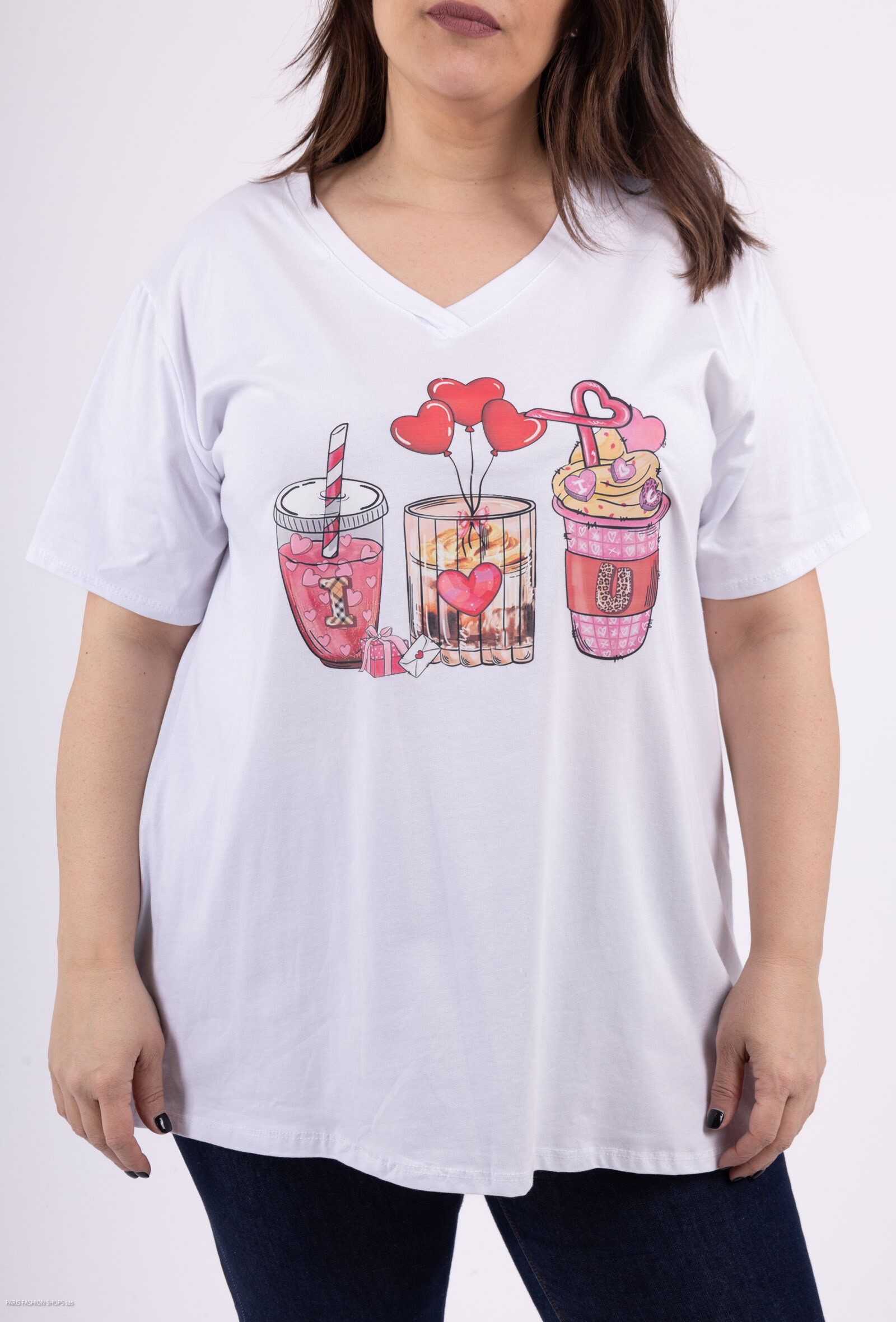 Grossiste LAURA PARIS (MKL) - Tee-shirt blanc avec imprimé