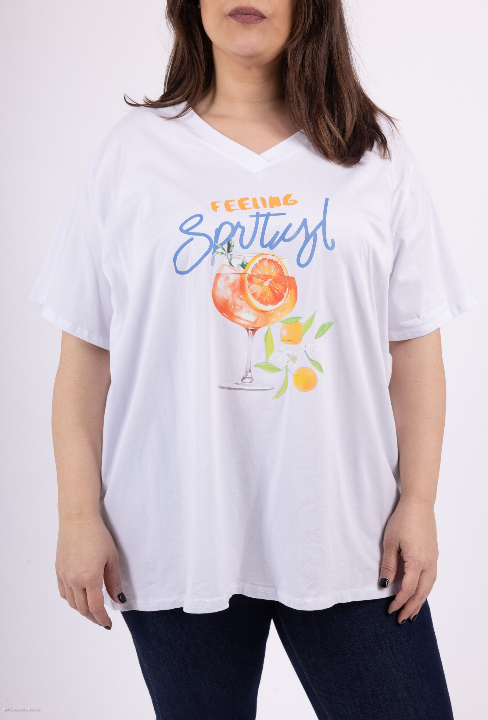 Grossiste LAURA PARIS (MKL) - Tee-shirt blanc avec imprimé