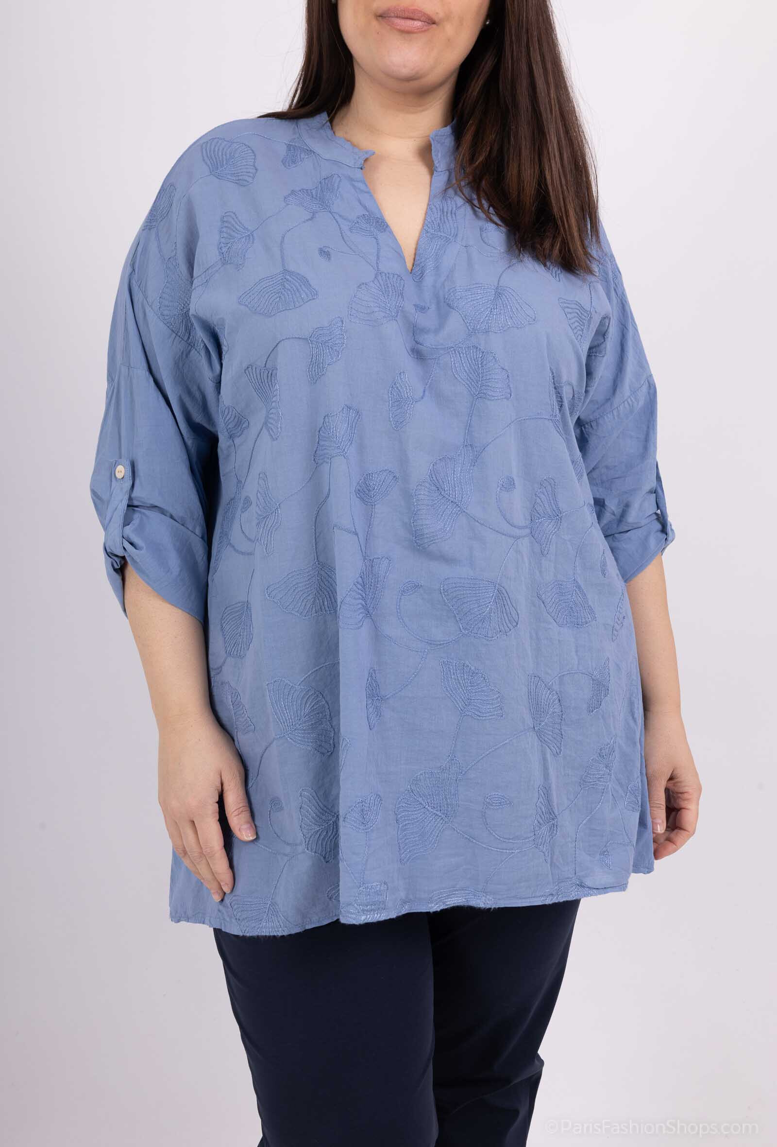 Grossista LAURA PARIS (MKL) - Camicetta unita con ginkgo con ginkgo