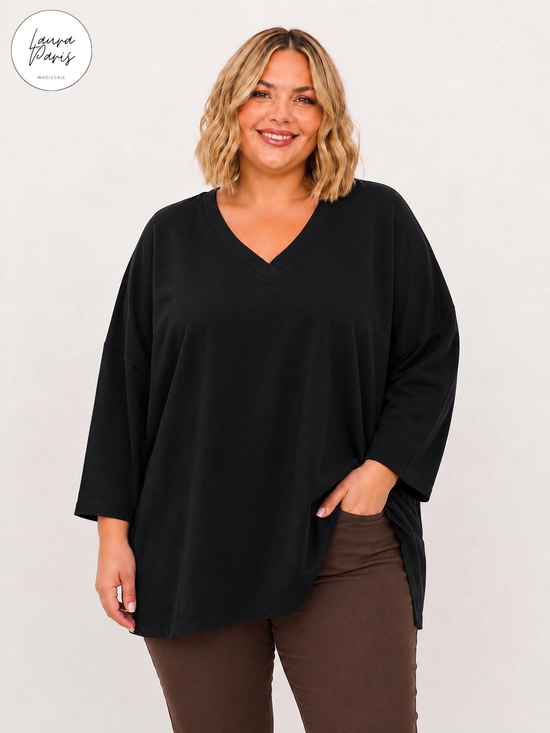 Wholesaler LAURA PARIS (MKL) - Cotton sweatshirt tunic