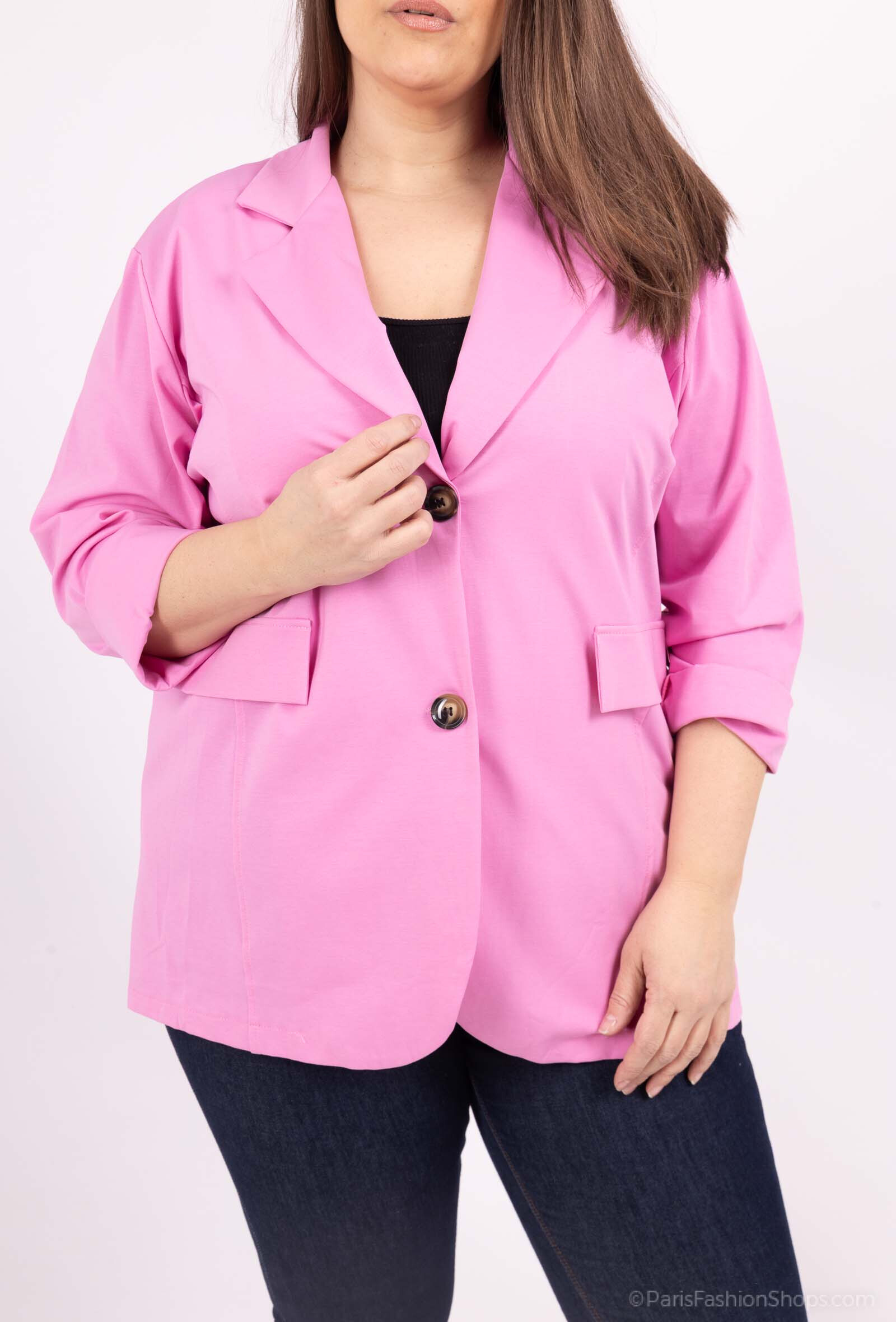 Grossiste LAURA PARIS (MKL) - Blazer à boutons en mélange de jersey de coton
