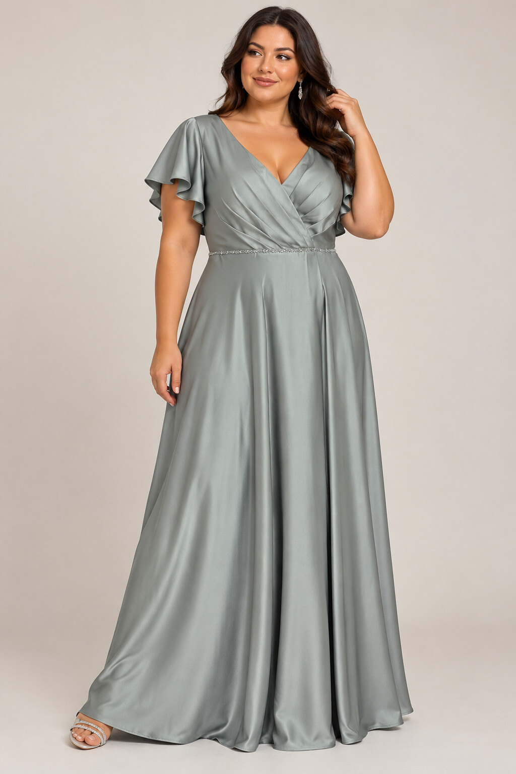 Grossiste Lautinel - Robe grande taille en satin