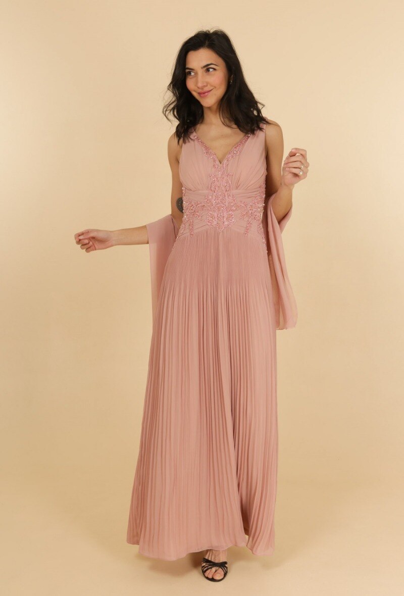 Großhändler Lautinel - Plissiertes Abendkleid