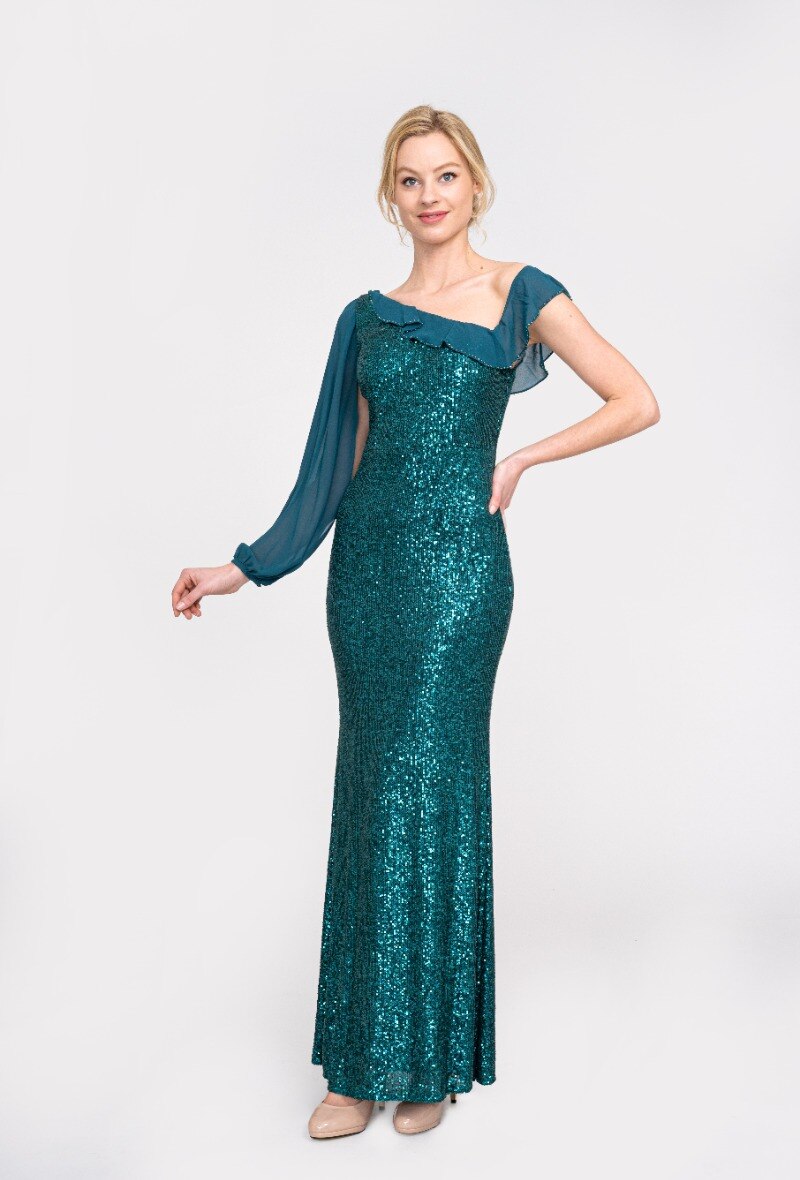 Grossiste Lautinel - Robe de soirée manche unilatérale